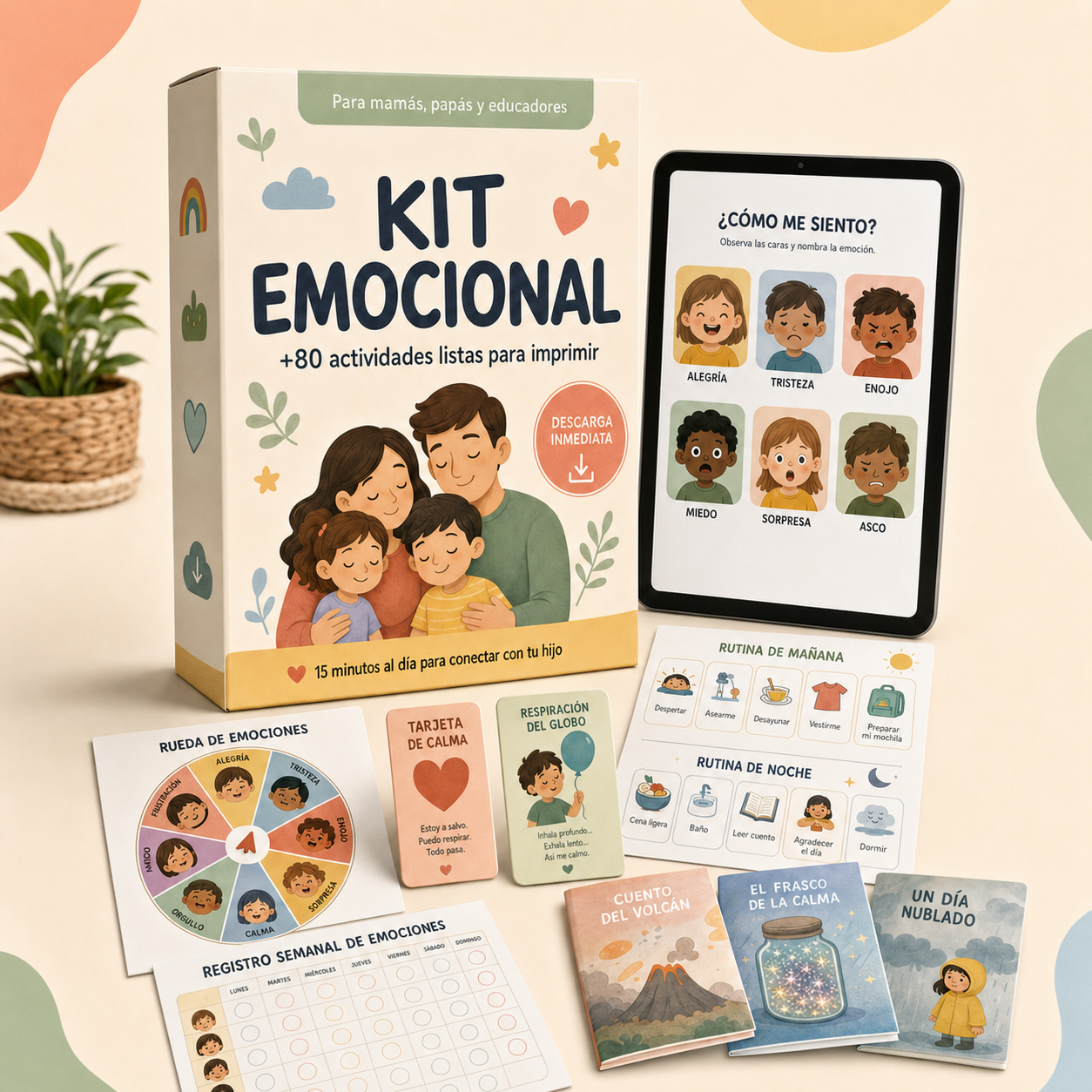 Mockup del Kit Digital de Actividades Emocionales para Niños